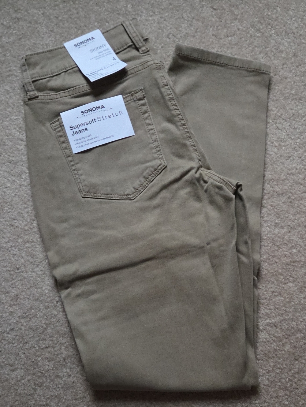 Sonoma Skinny Jeans in Khaki Green